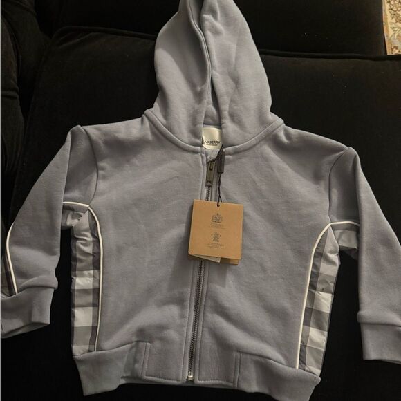 Brand new with tag Burberry Baby Check Trim Zip Up Hoodie unisex size 18 months - Picture 6 of 11